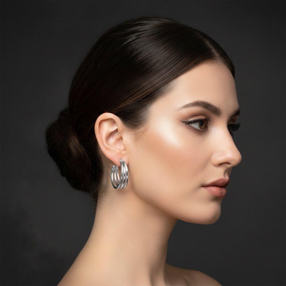 The99Jewel Silver Plated Stylish Hoop Earrings