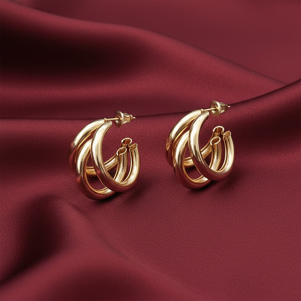 The99Jewel Gold Plated Stylish Hoop Earrings