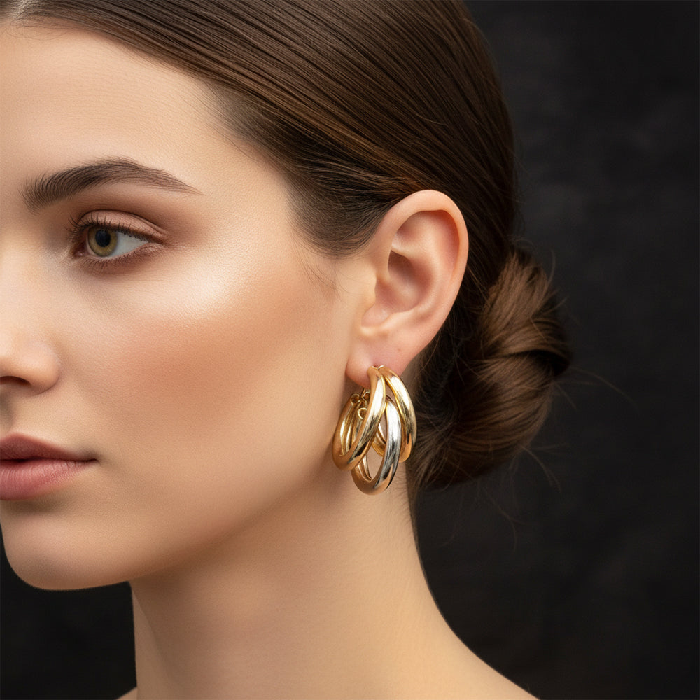 The99Jewel Gold Plated Stylish Hoop Earrings