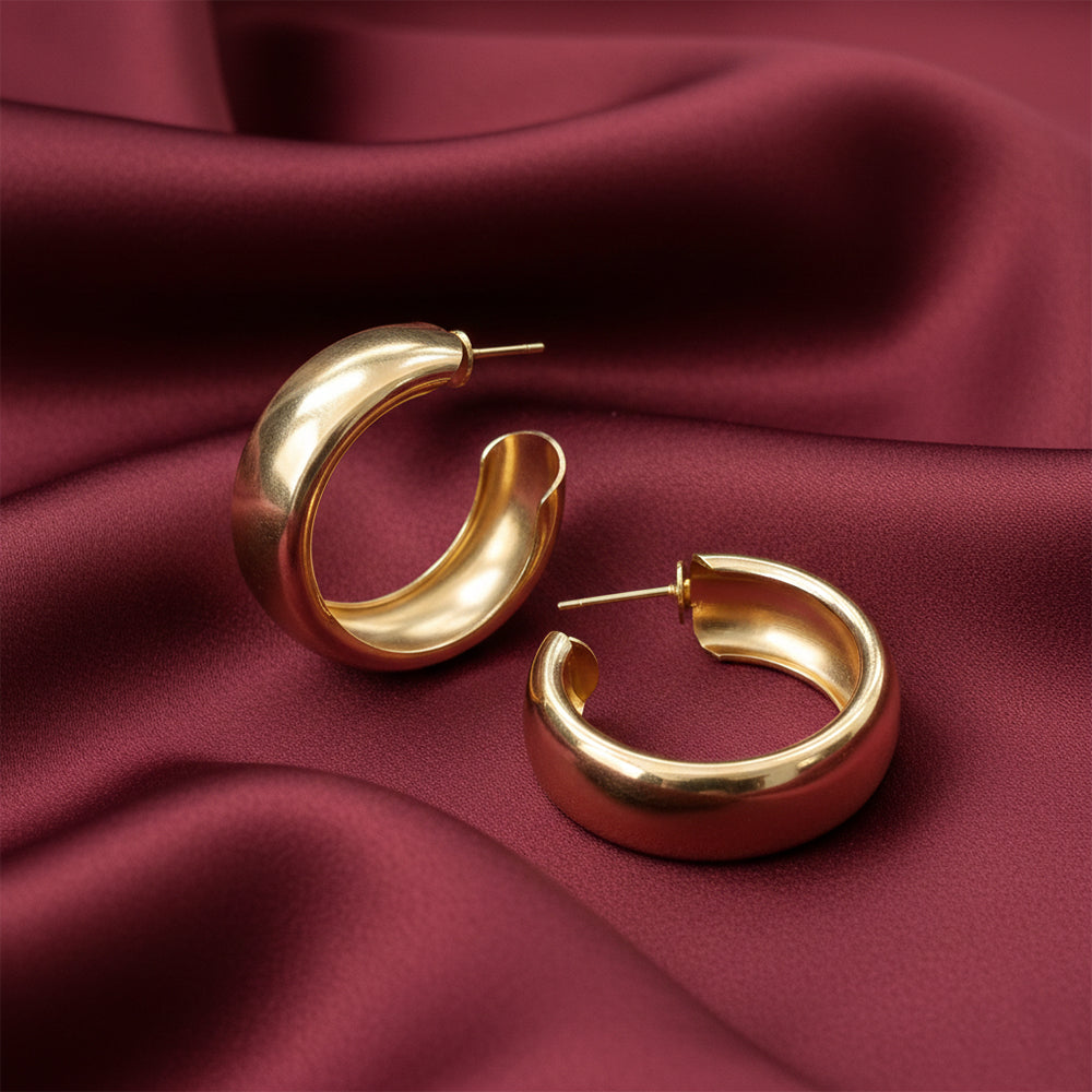 The99Jewel Gold Plated Stylish Hoop Earrings