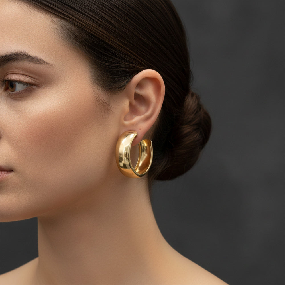 The99Jewel Gold Plated Stylish Hoop Earrings
