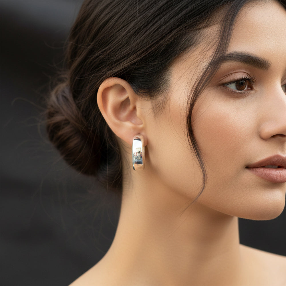 The99Jewel Silver Plated Stylish Hoop Earrings