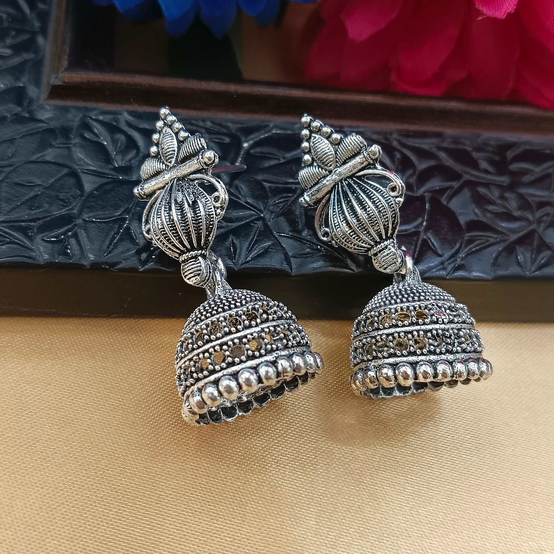 The99Jewel Oxidised Plated Stylish Jhumki Earrings