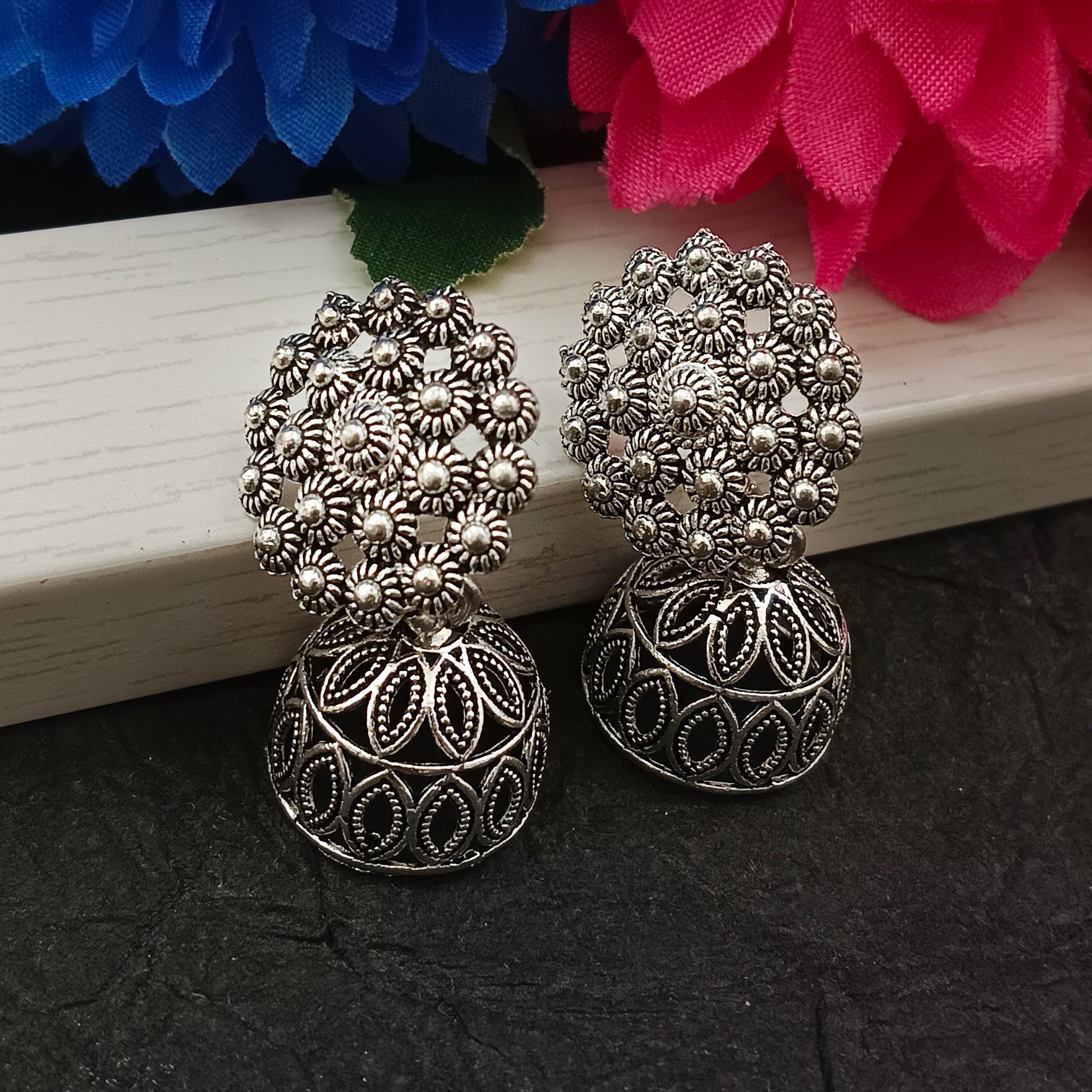 The99Jewel Oxidised Plated Trendy Jhumki Earrings
