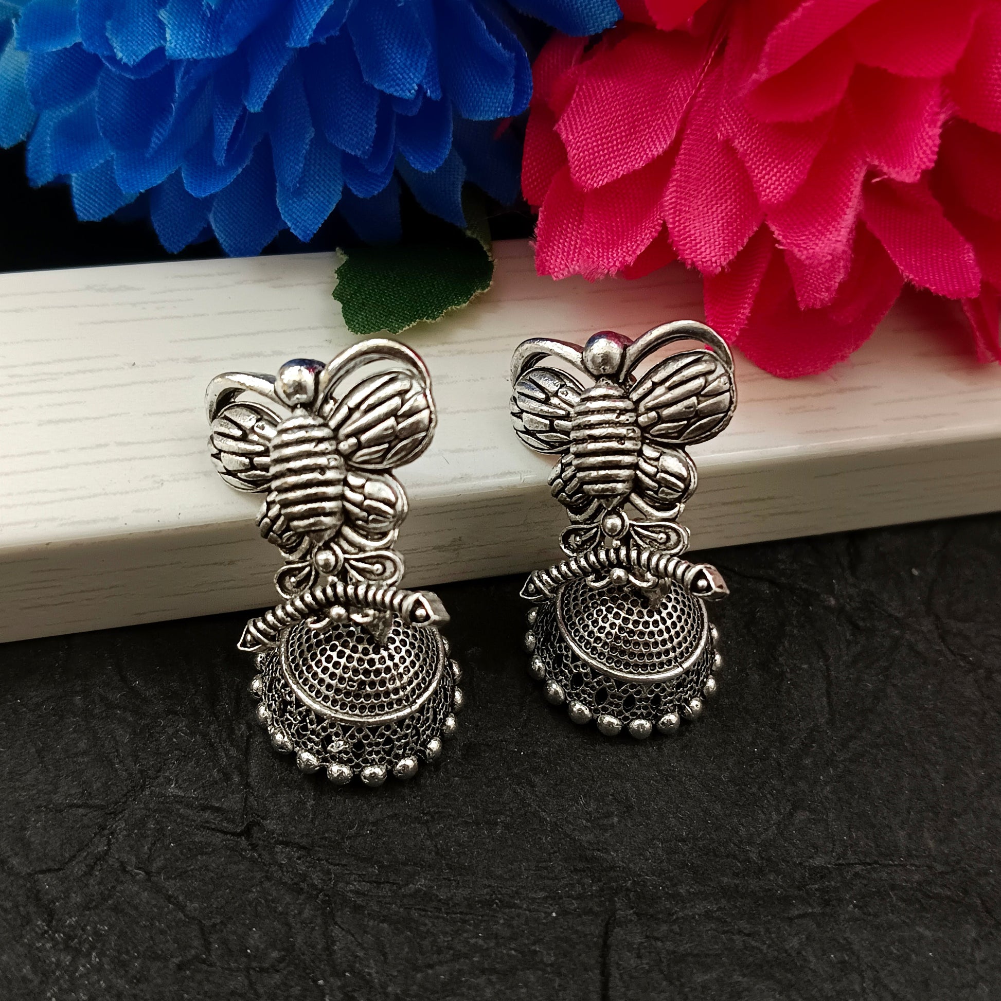 The99Jewel Oxidised Plated Honey BeeJhumki Earrings