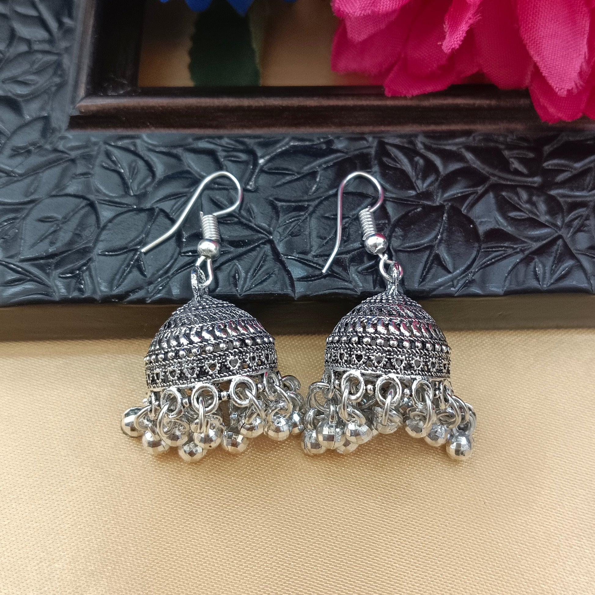 The99Jewel  Oxidised Plated  Jhumki Earrings