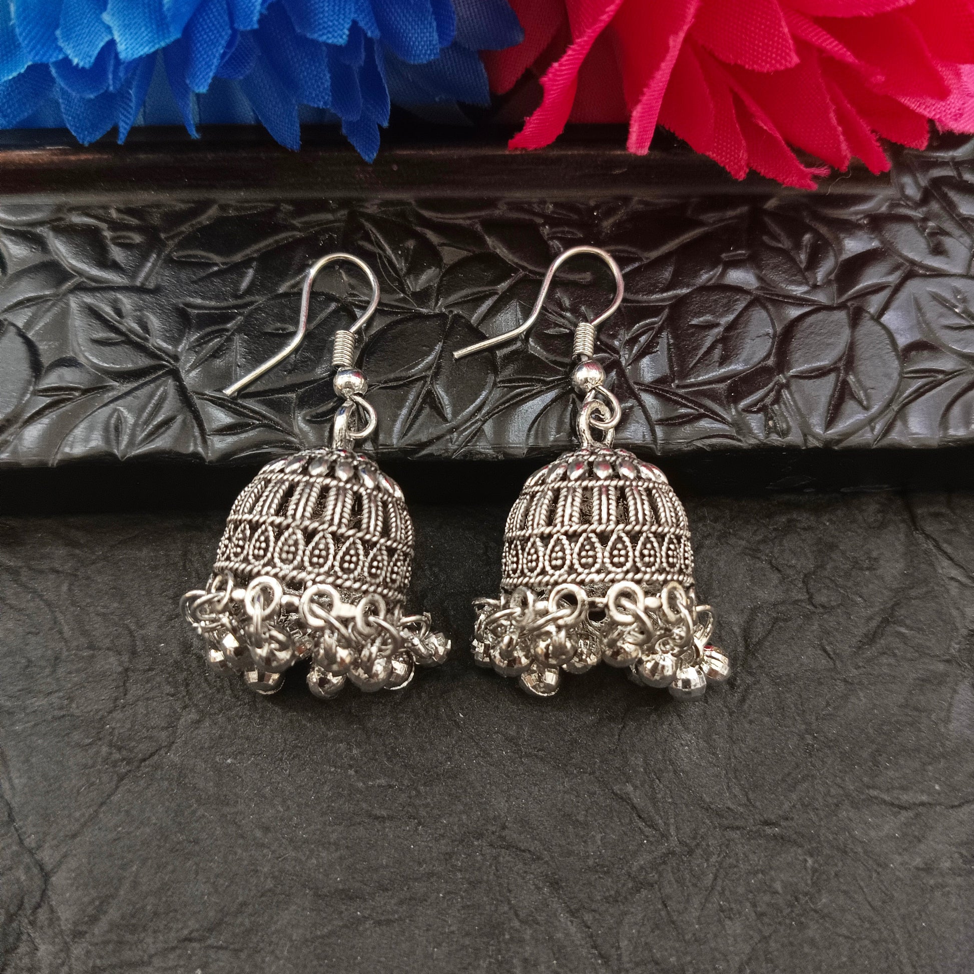 The99Jewel  Oxidised Plated  Jhumki Earrings