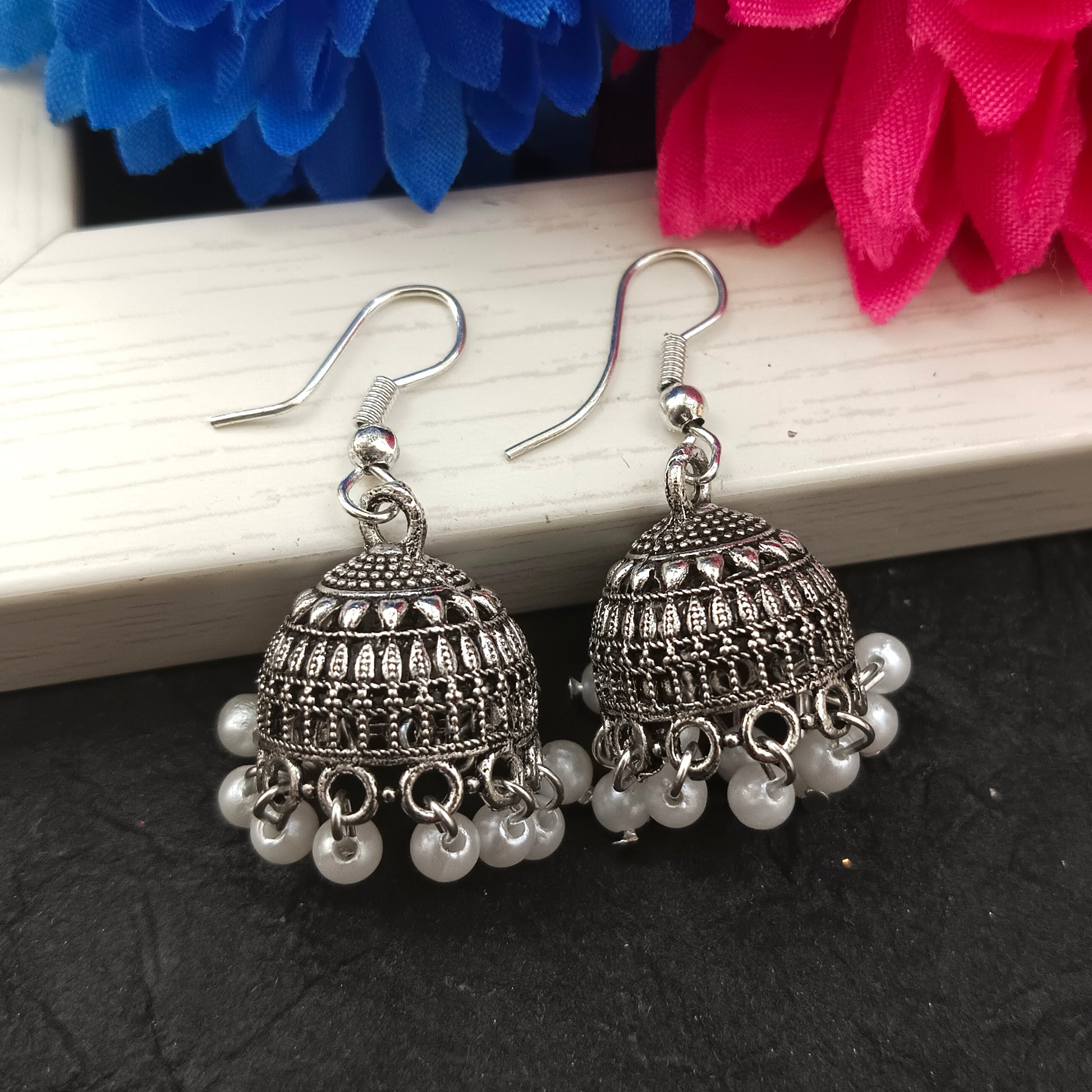 The99Jewel  Oxidised Plated  Jhumki Earrings