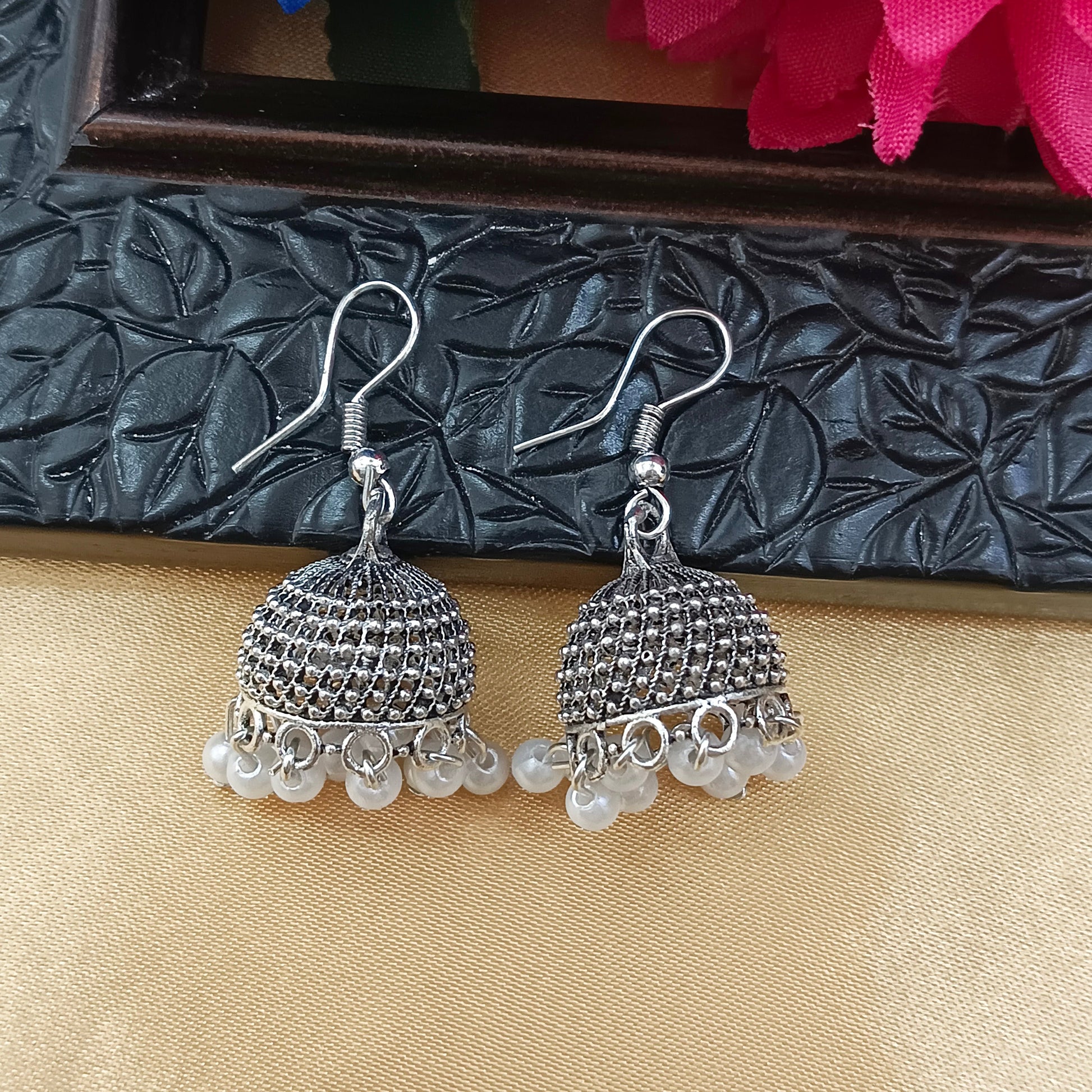 The99Jewel  Oxidised Plated  Jhumki Earrings