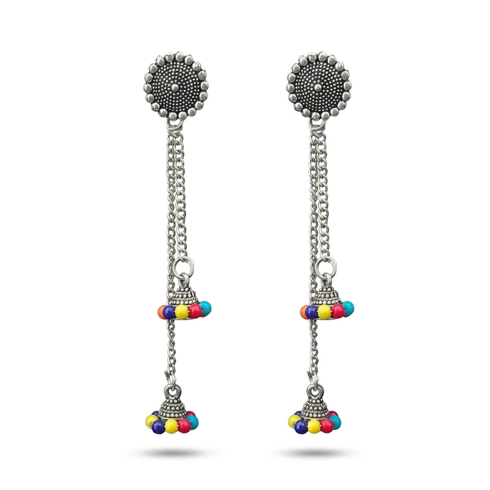 The99Jewel Oxidised Plated Kashmiri Style Earrings