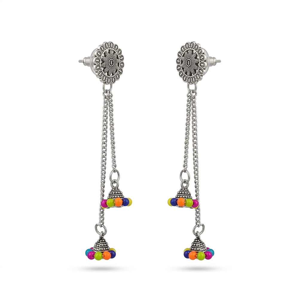 The99Jewel Oxidised Plated Kashmiri Style Earrings
