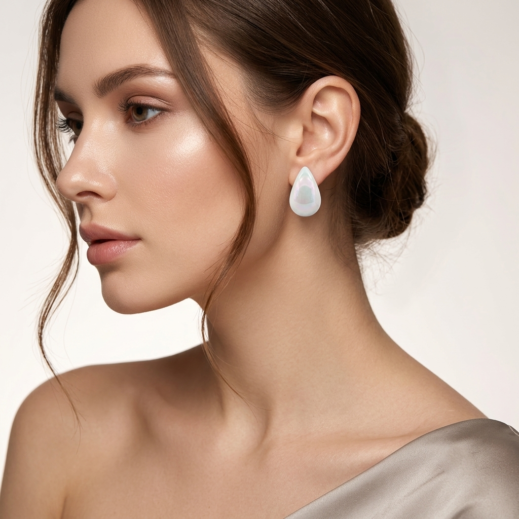 The99Jewel Glossy Teardrop Stud Earrings for Women