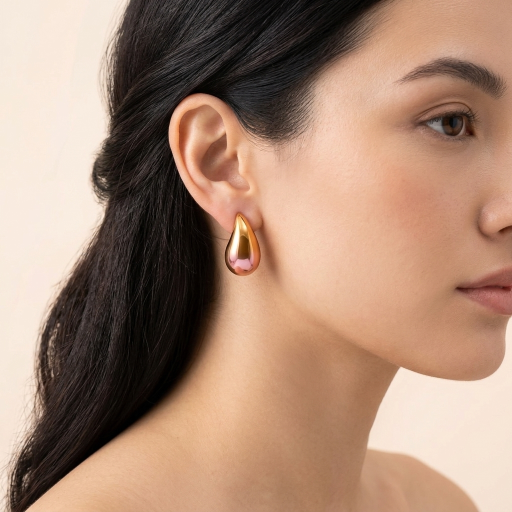The99Jewel Glossy Teardrop Stud Earrings for Women