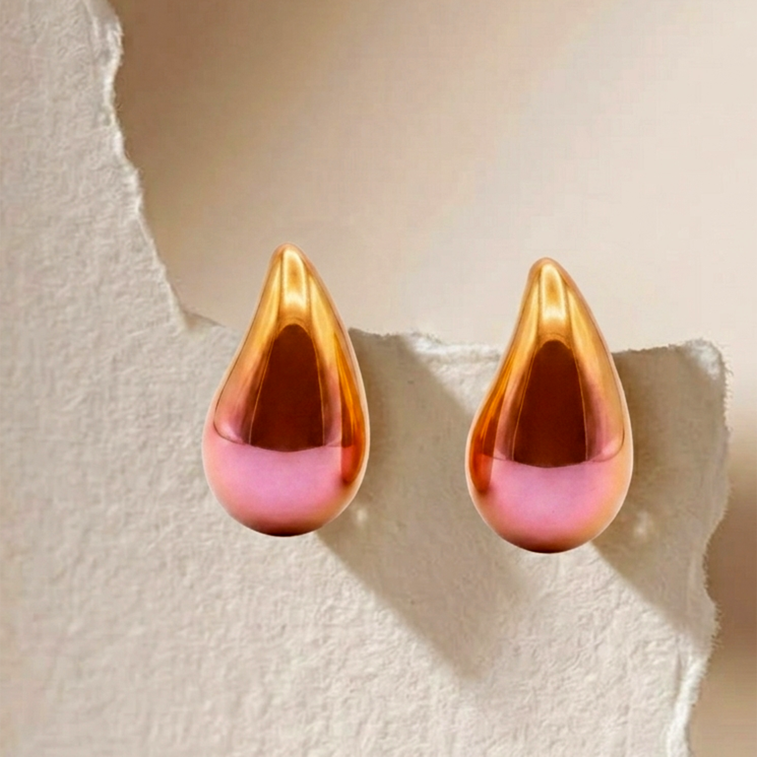 The99Jewel Glossy Teardrop Stud Earrings for Women