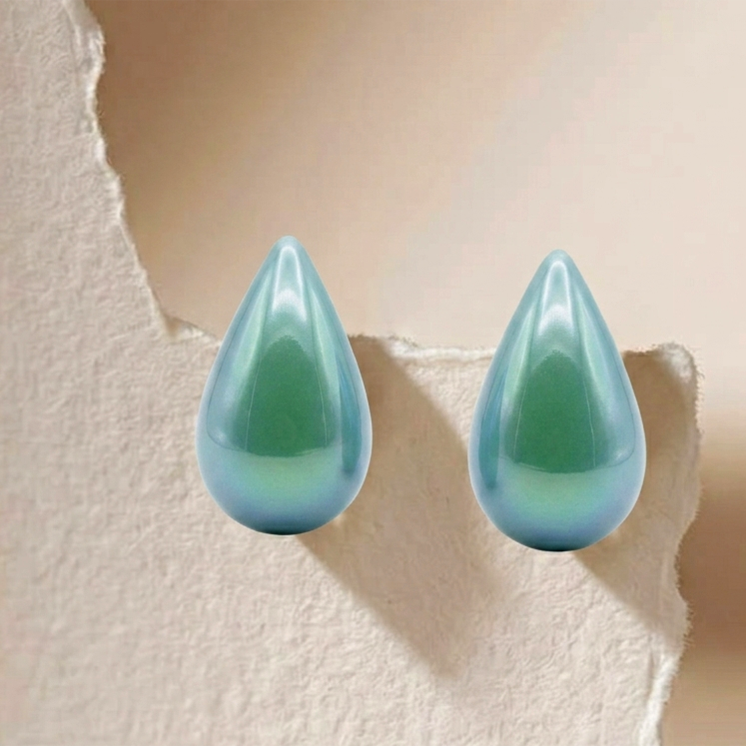 The99Jewel Glossy Teardrop Stud Earrings for Women
