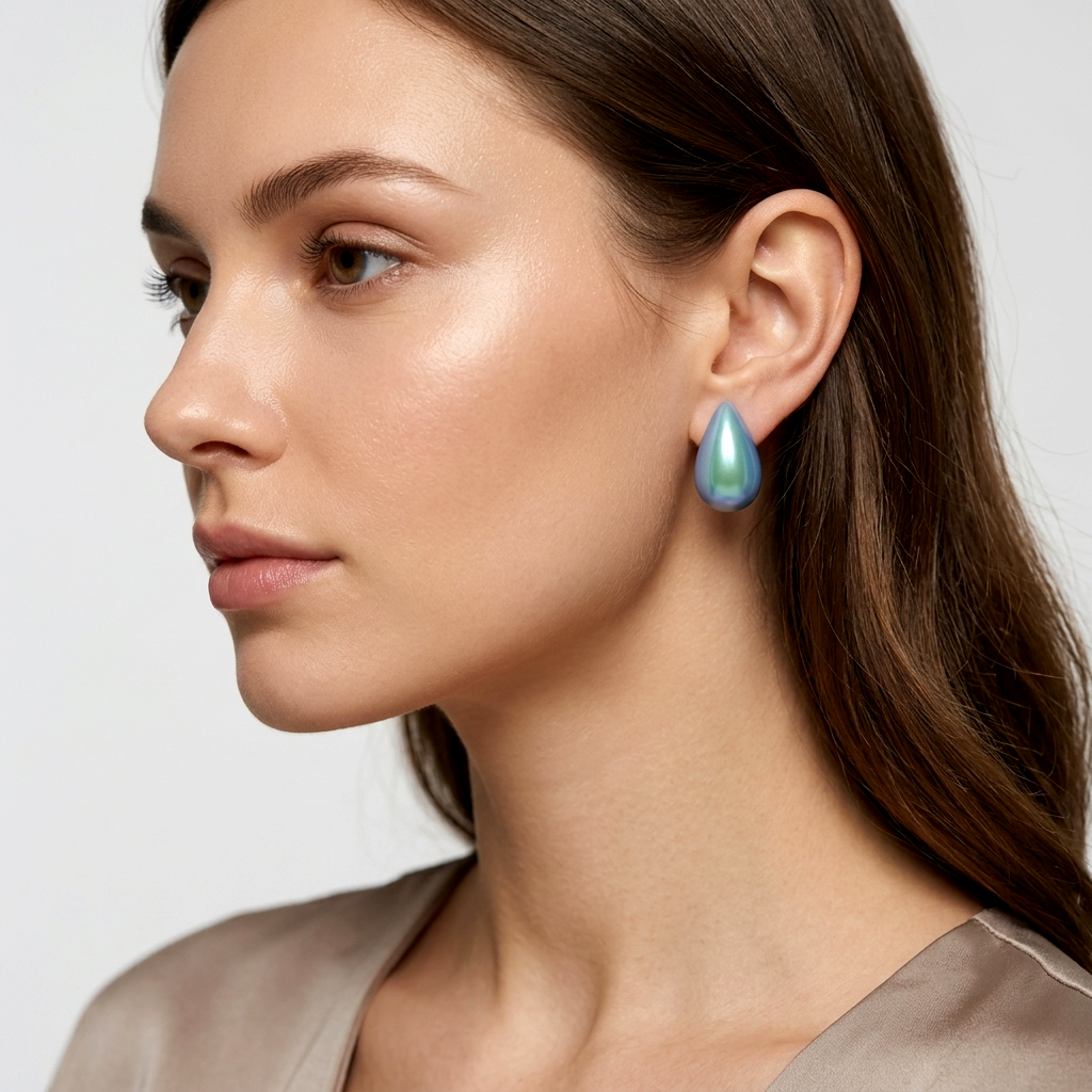 The99Jewel Glossy Teardrop Stud Earrings for Women