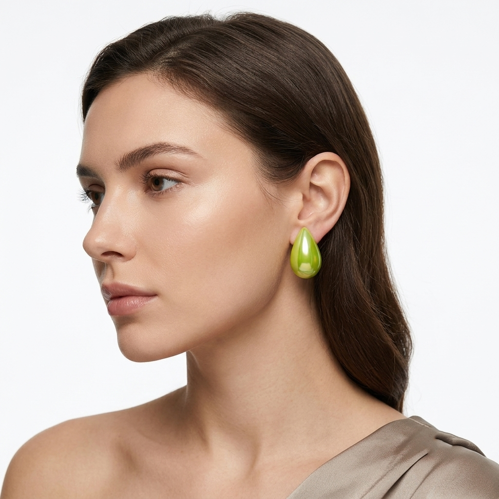 The99Jewel Glossy Teardrop Stud Earrings for Women