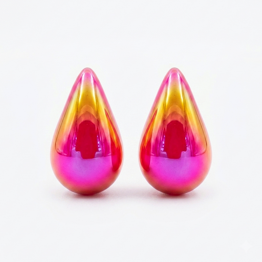 The99Jewel Glossy Teardrop Stud Earrings for Women