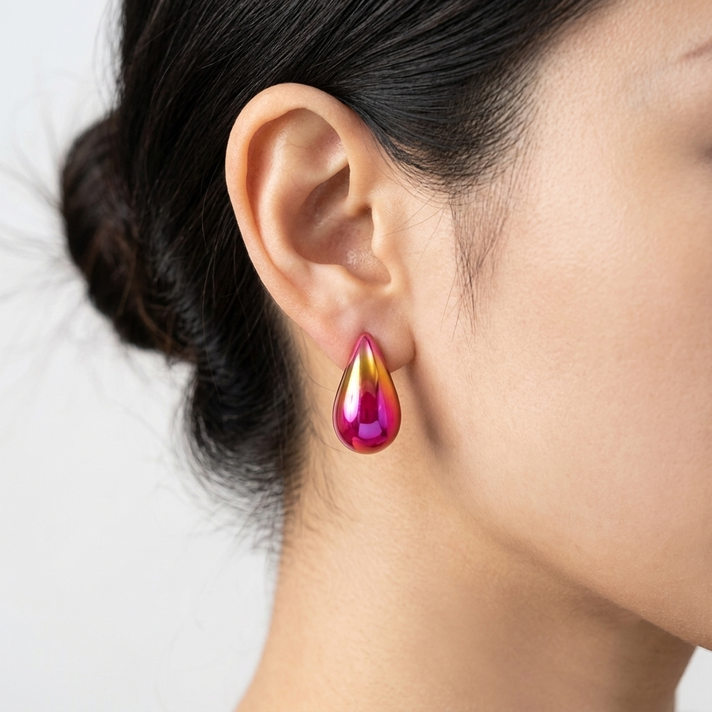 The99Jewel Glossy Teardrop Stud Earrings for Women