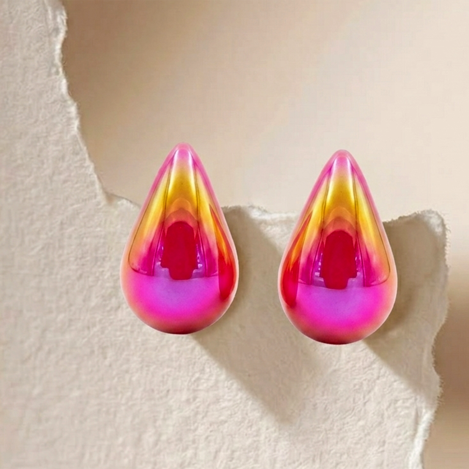 The99Jewel Glossy Teardrop Stud Earrings for Women