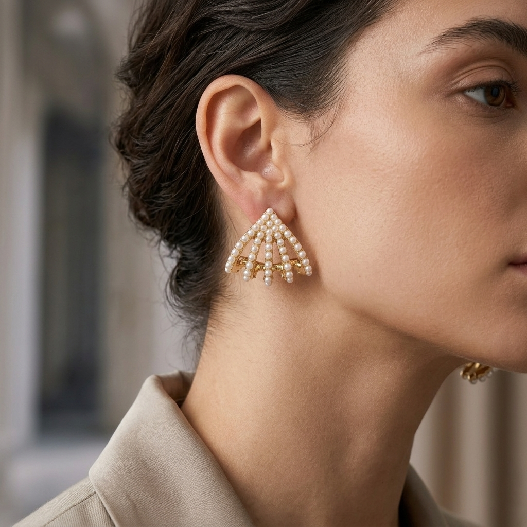 The99Jewel Gold Plated Stylish Pearls Earrings