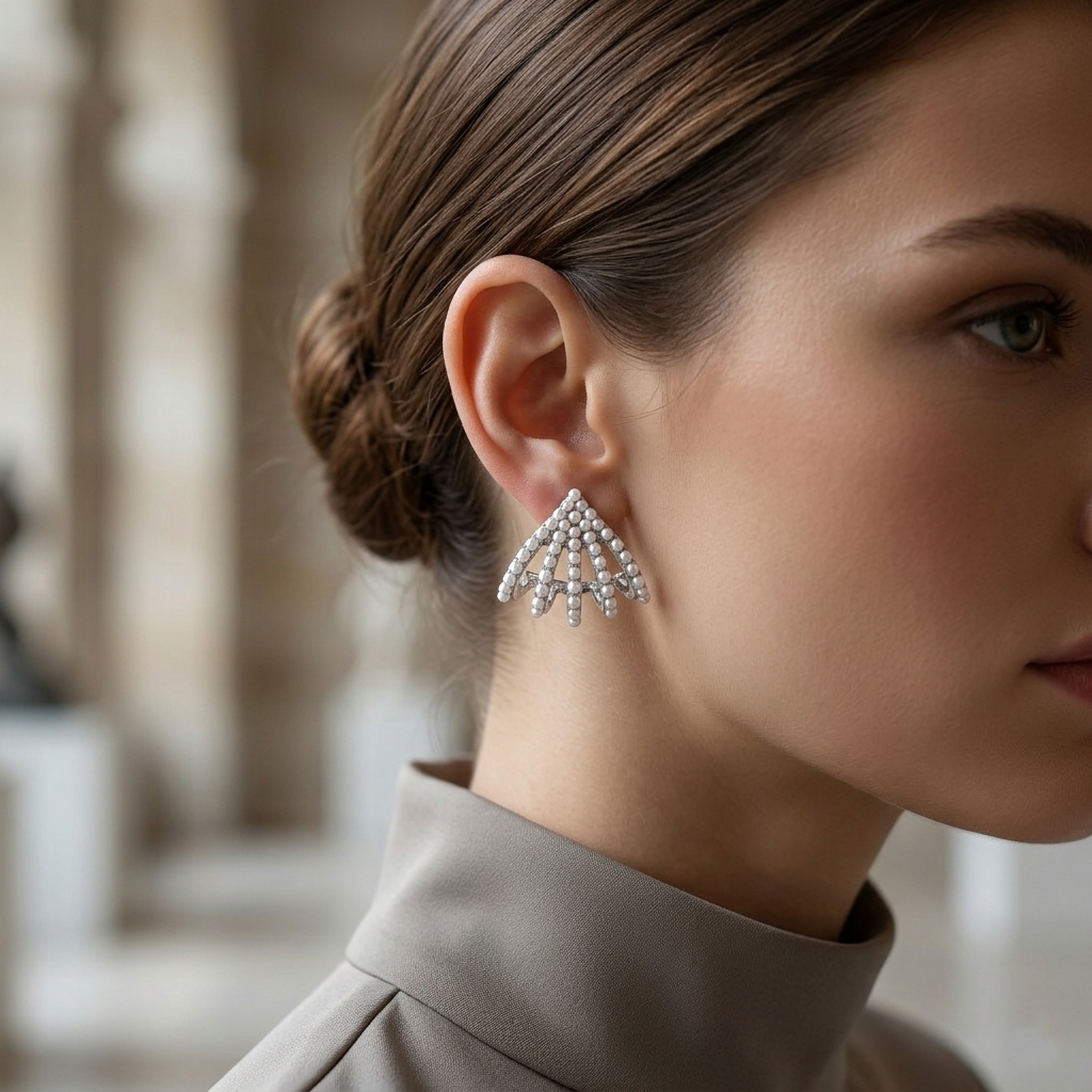 The99Jewel Silver Plated Stylish Pearls Earrings