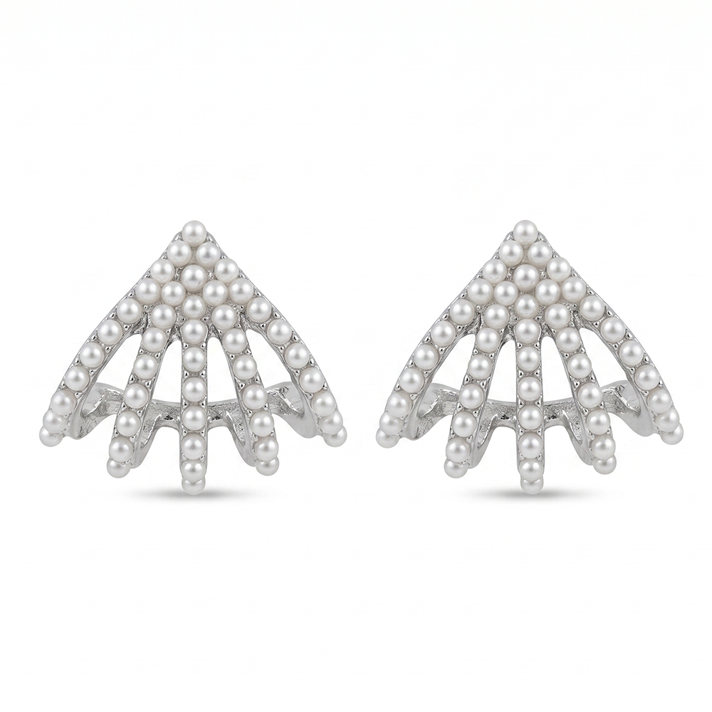 The99Jewel Silver Plated Stylish Pearls Earrings