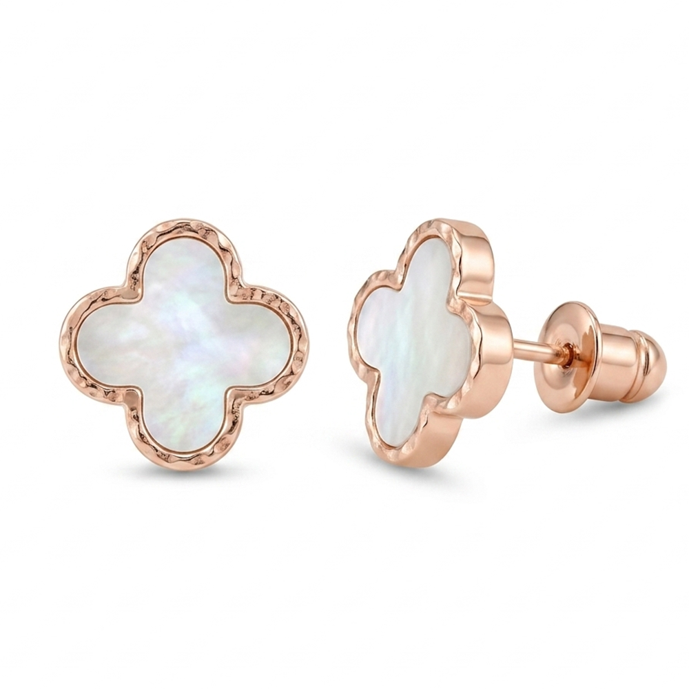 The99Jewel Elegant Silver-Plated Clover Stud Earrings for Women