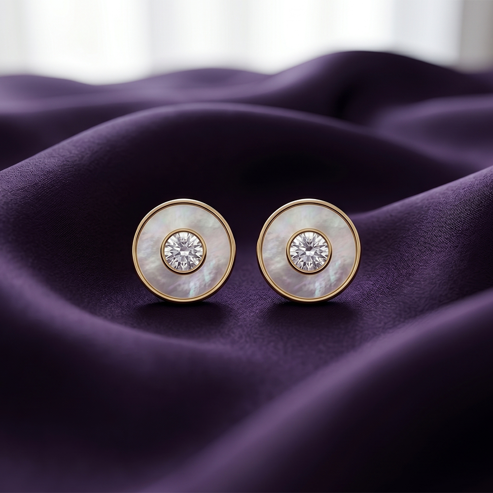 The99Jewel  Classic Gold Plated Round Shape Stud Earrings 