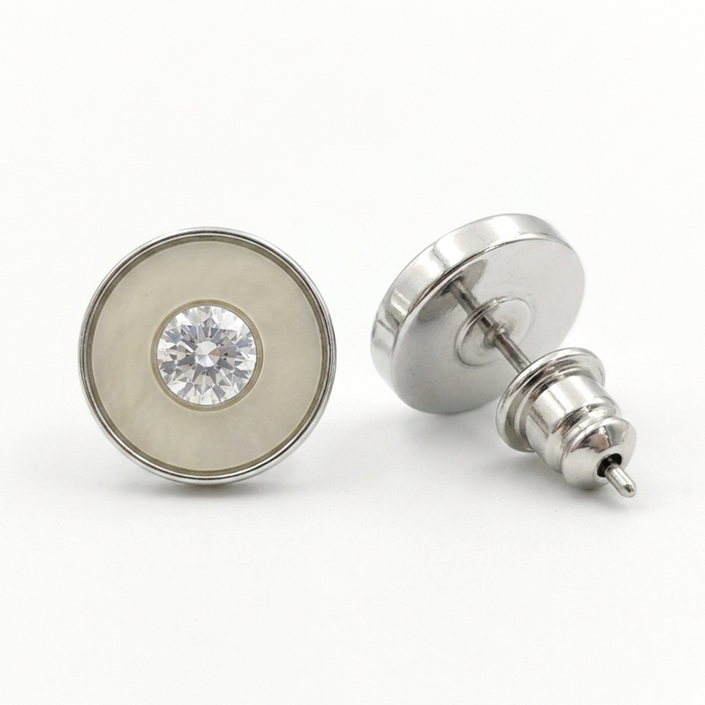 The99Jewel  Classic Silver  Plated Round Shape Stud Earrings