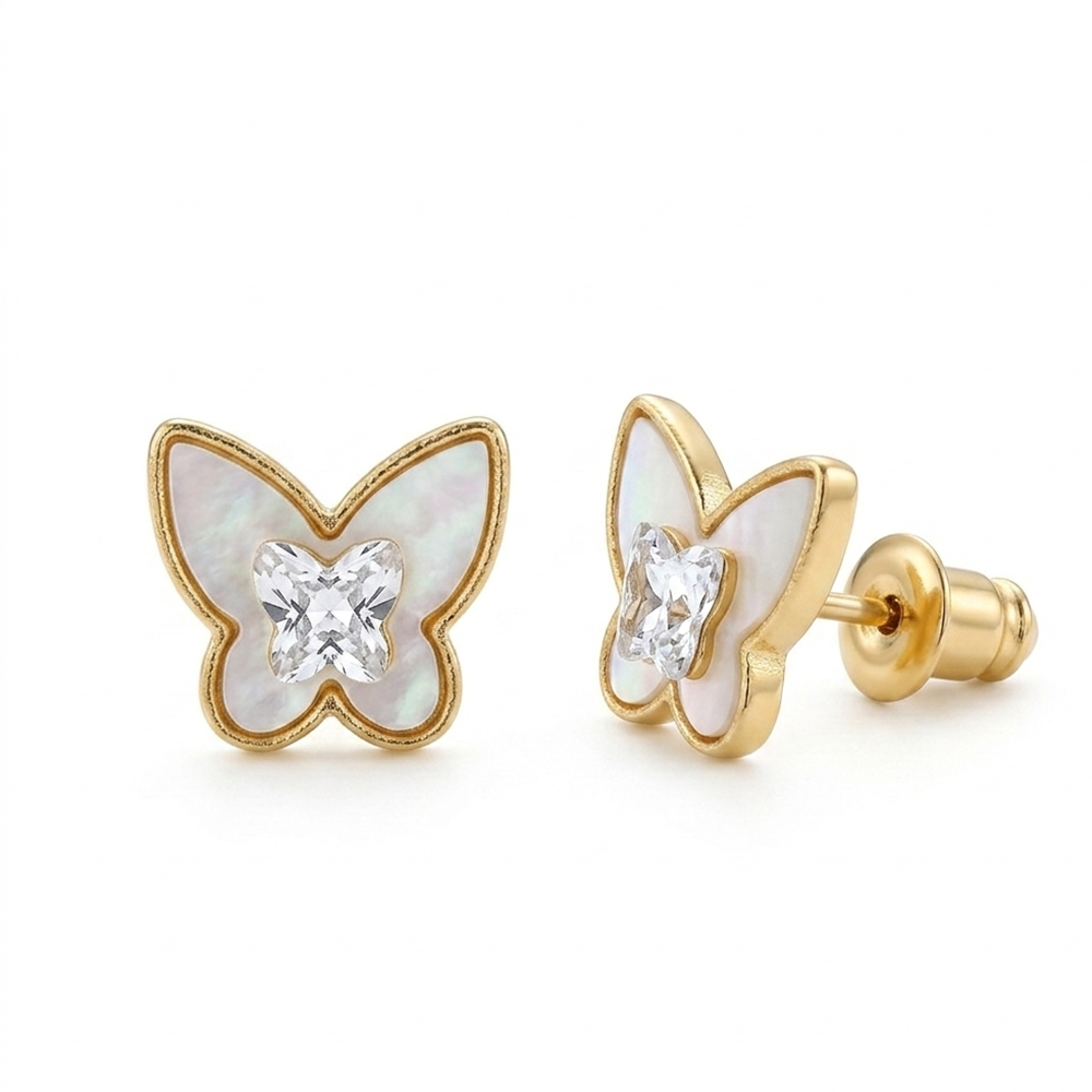 The99Jewel  Stunning  Gold  Plated Hear Shape  Stud Earrings For Women