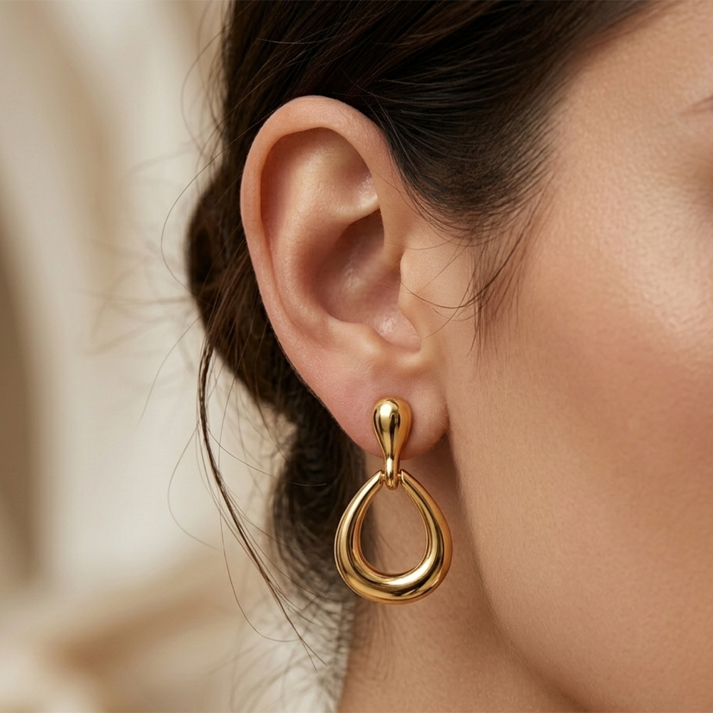 The99Jewel  Statement  Gold  Plated Drop  Stud Earrings For Women