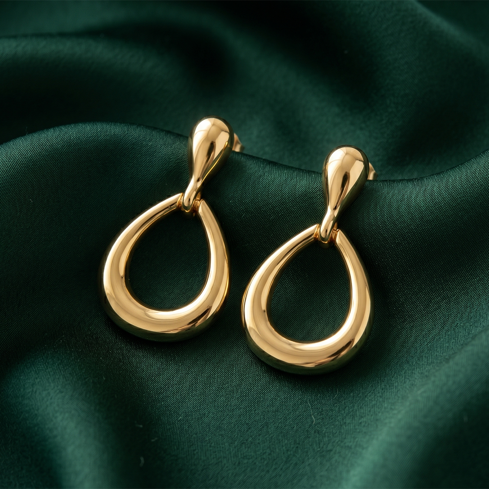 The99Jewel  Statement  Gold  Plated Drop  Stud Earrings For Women