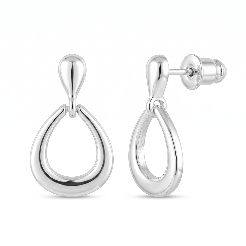 The99Jewel  Statement  Silver  Plated Drop  Stud Earrings For Women