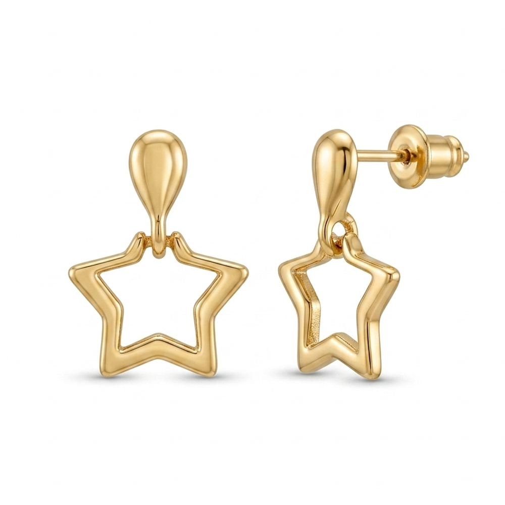 The99Jewel  Eye-Catching  Gold  Plated Star Shape Stud Earrings