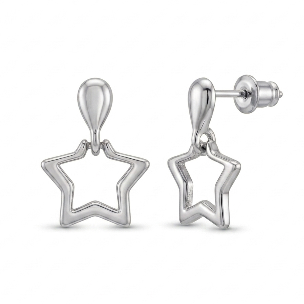 The99Jewel  Eye-Catching  Silver  Plated Star Shape Stud Earrings