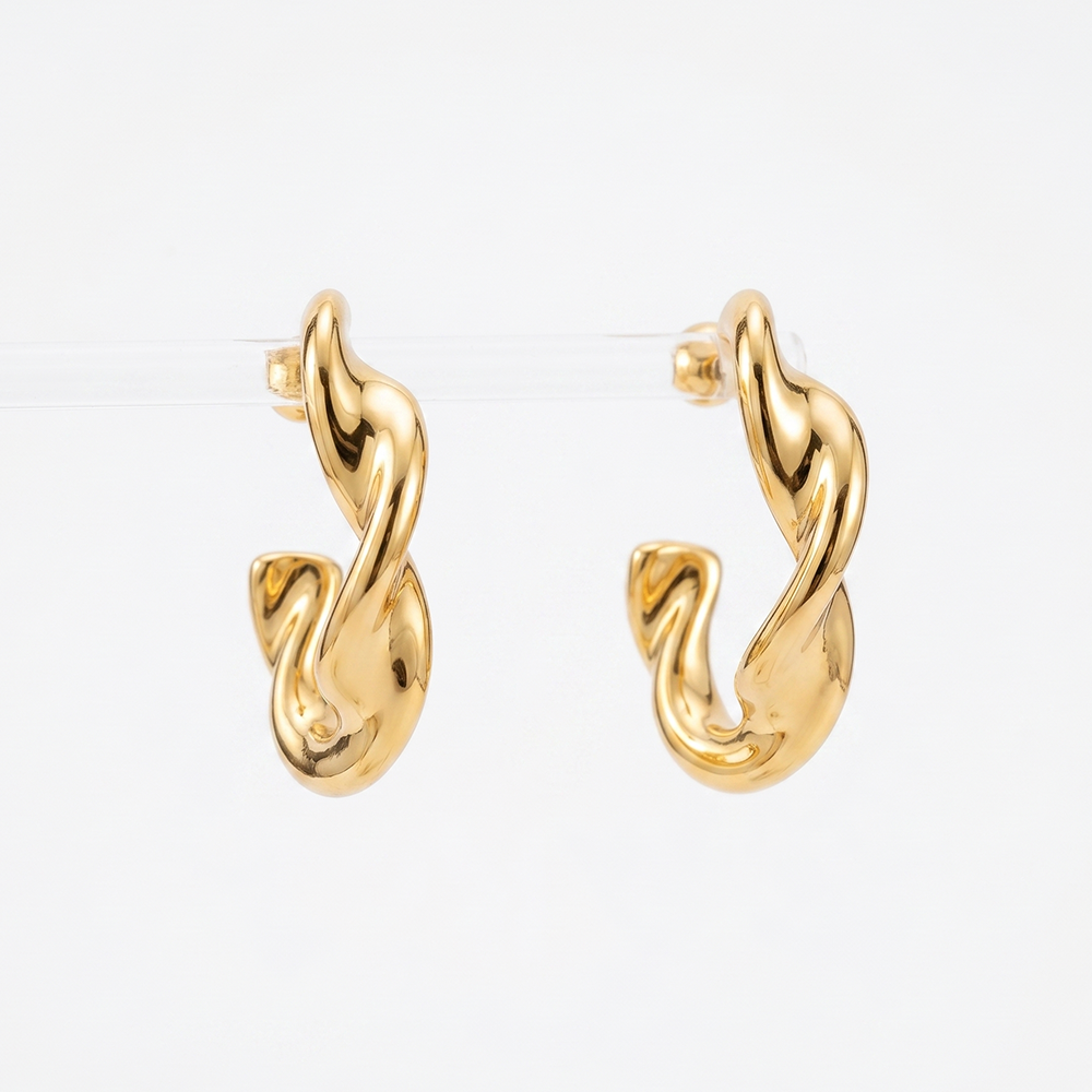 The99Jewel  Stylish Gold Plated Twisted  Stud Earrings
