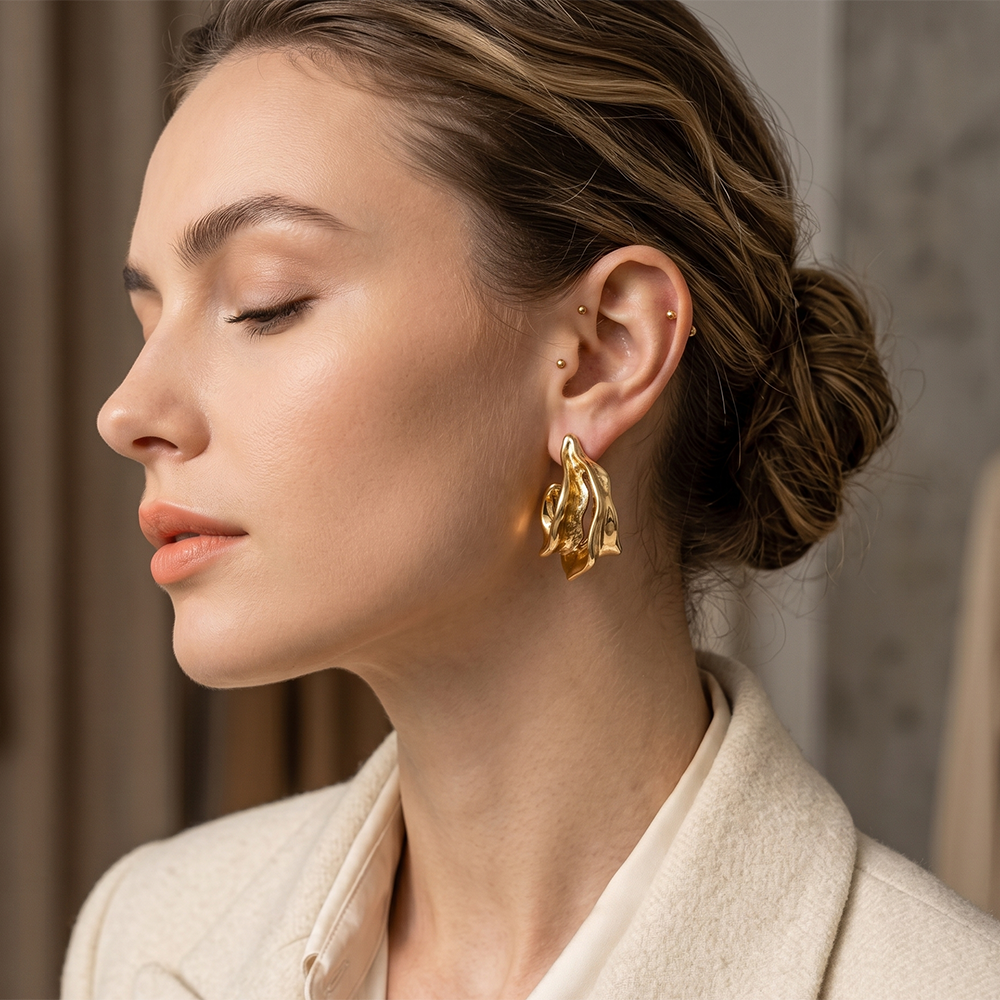 The99Jewel  Premium Gold-Toned Stud Earrings for Women and Girls