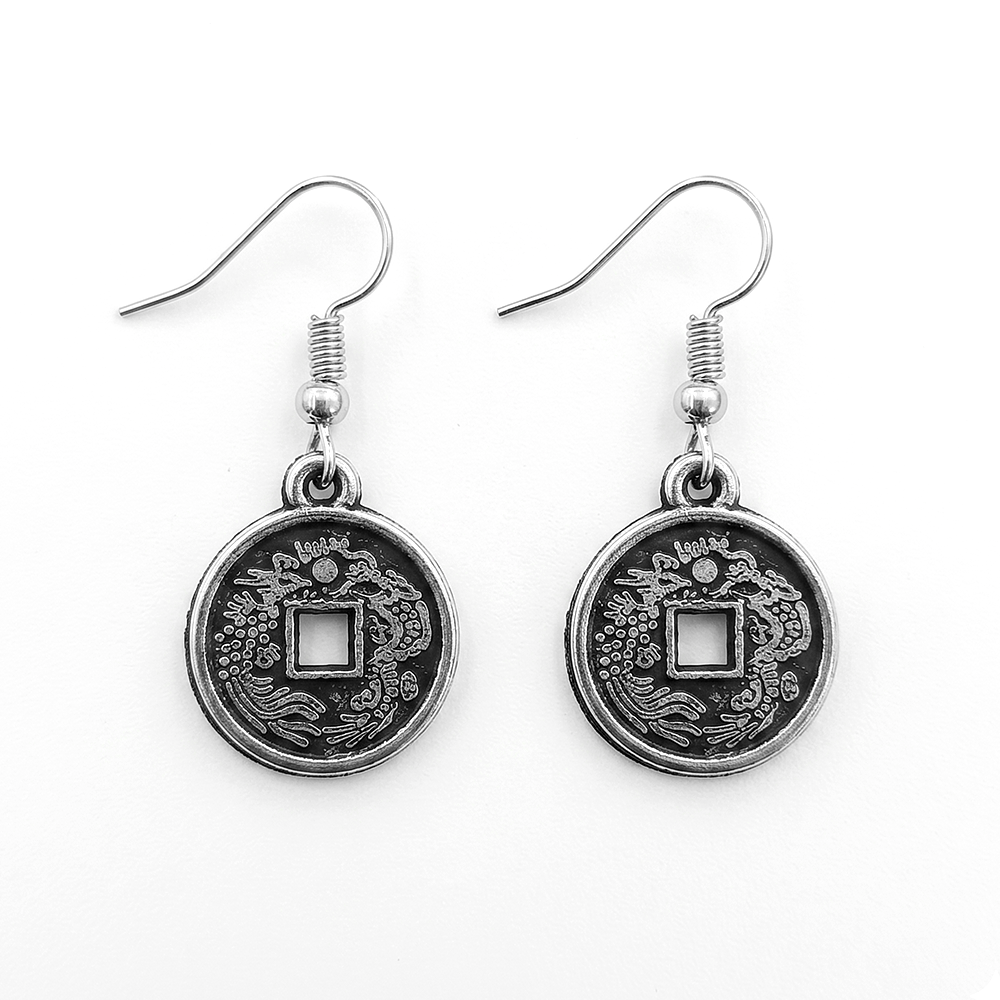 The99Jewel  Modern  Silver-Toned  Coin Shape  Earrings for Women