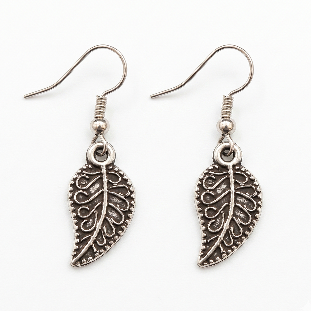 The99Jewel  Modern  Silver-Toned  Leaf  Shape  Earrings for Women