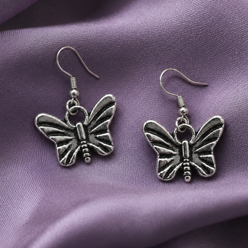 The99Jewel  Modern  Silver-Toned  Butterfly  Shape  Earrings for Women 