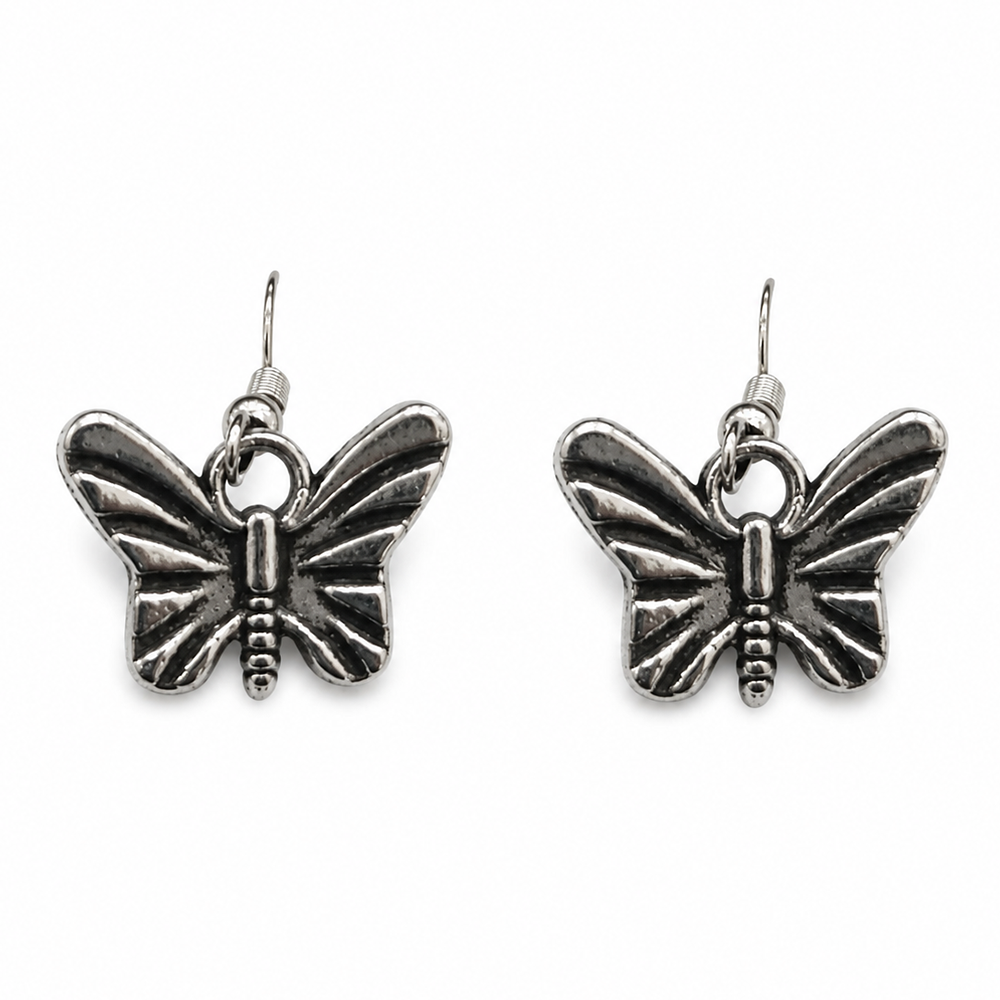 The99Jewel  Modern  Silver-Toned  Butterfly  Shape  Earrings for Women