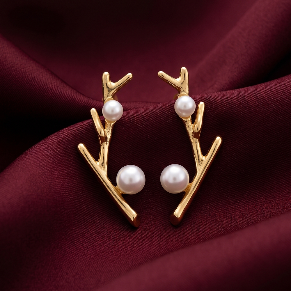 The99Jewel  Classic Gold  Plated Twing  Shape Stud Earrings 