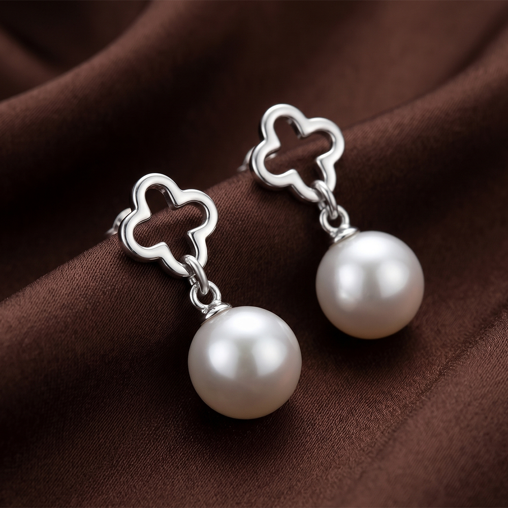 The99Jewel  Eye-Catching  Silver  Plated Pearl Stud Earrings