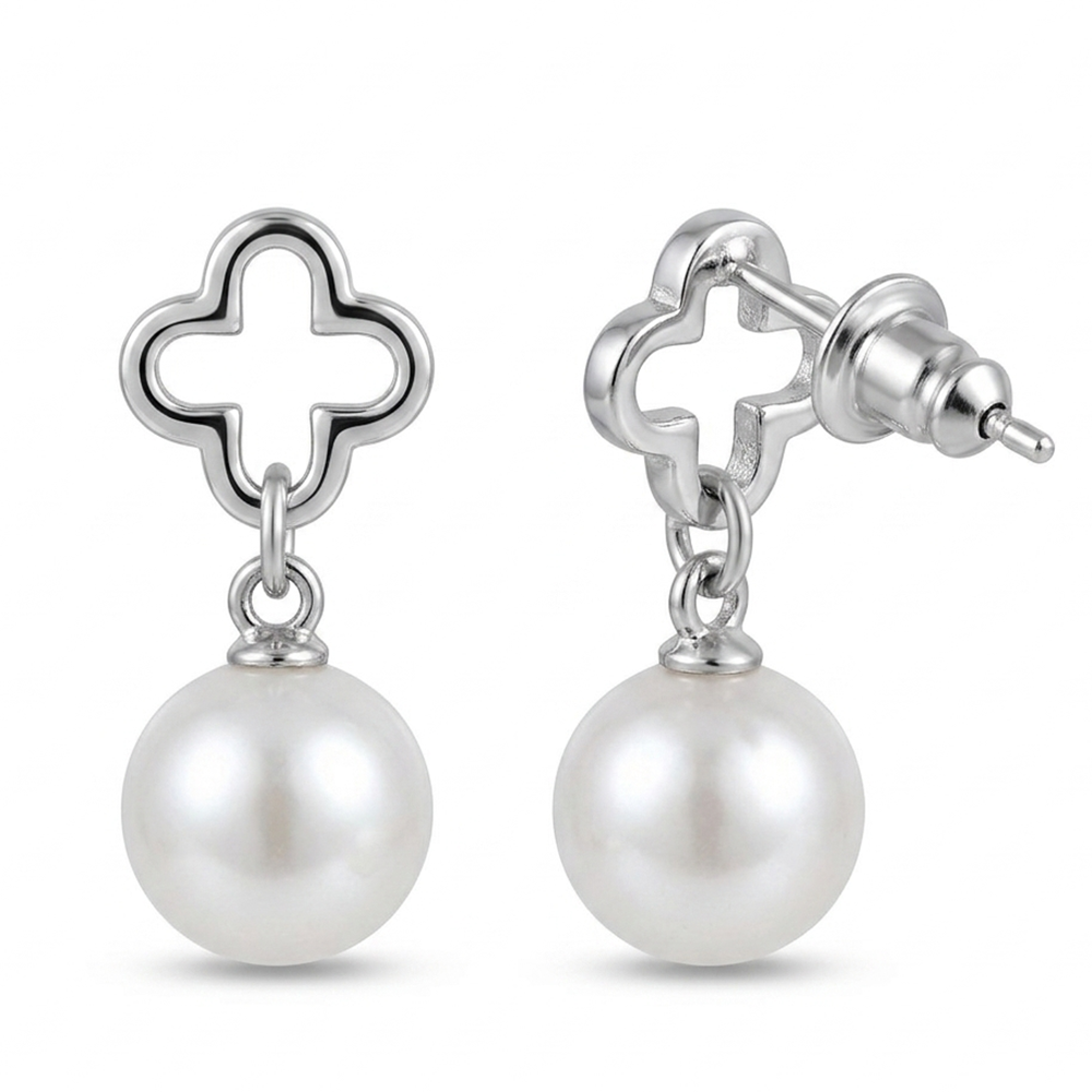 The99Jewel  Eye-Catching  Silver  Plated Pearl Stud Earrings