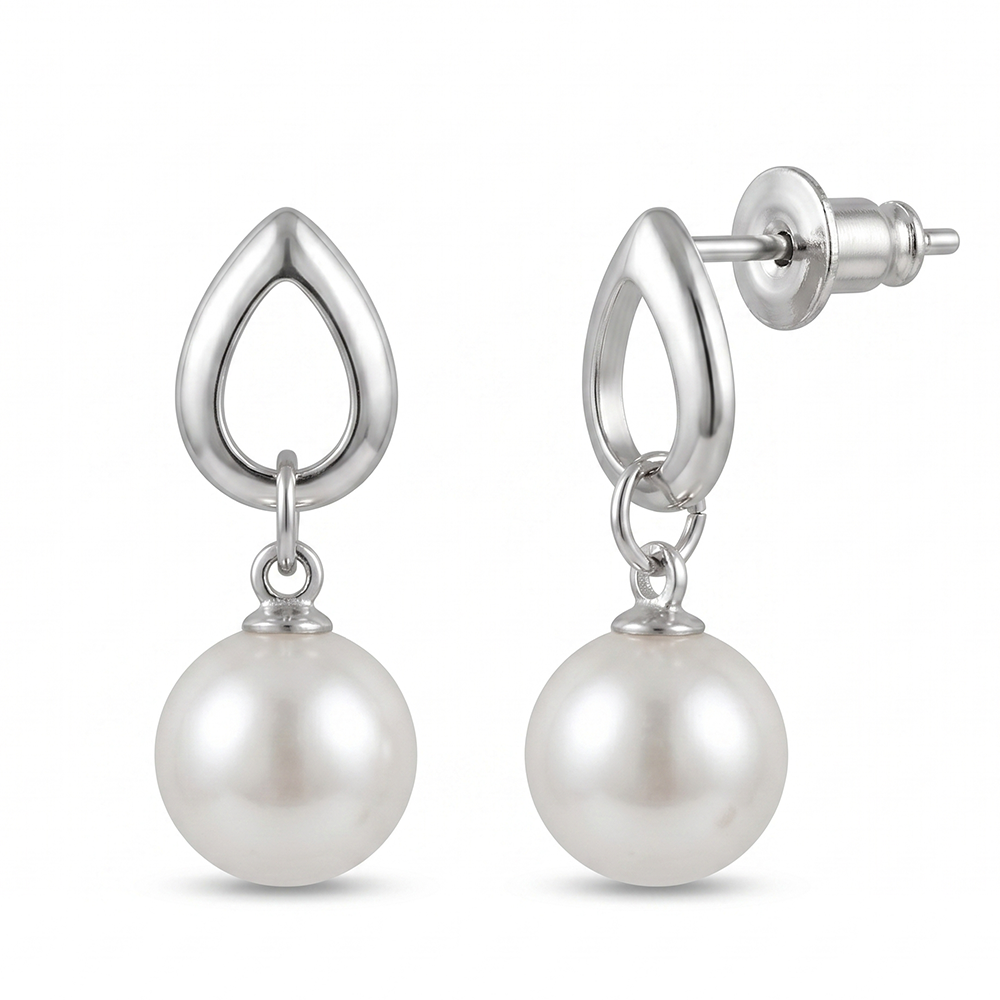 The99Jewel  Eye-Catching  Silver  Plated Pearl Stud Earrings