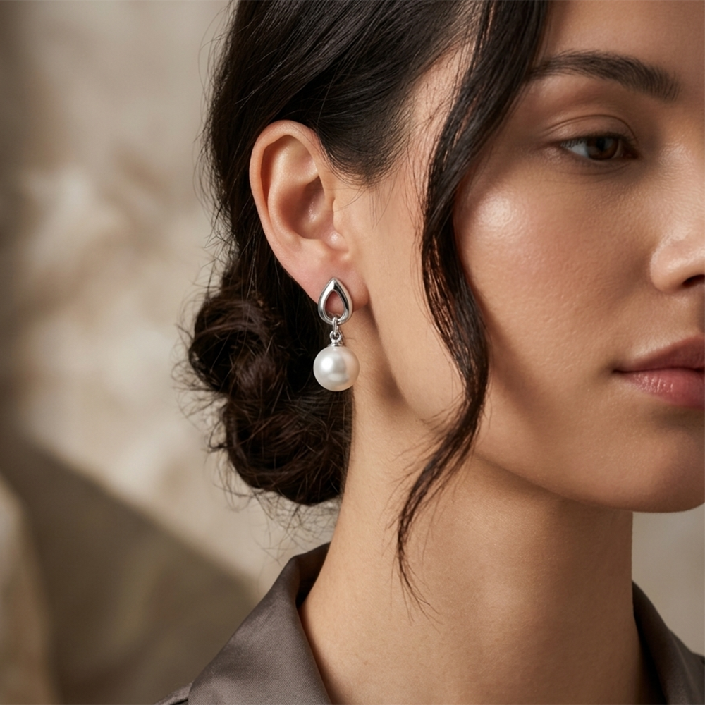 The99Jewel  Eye-Catching  Silver  Plated Pearl Stud Earrings