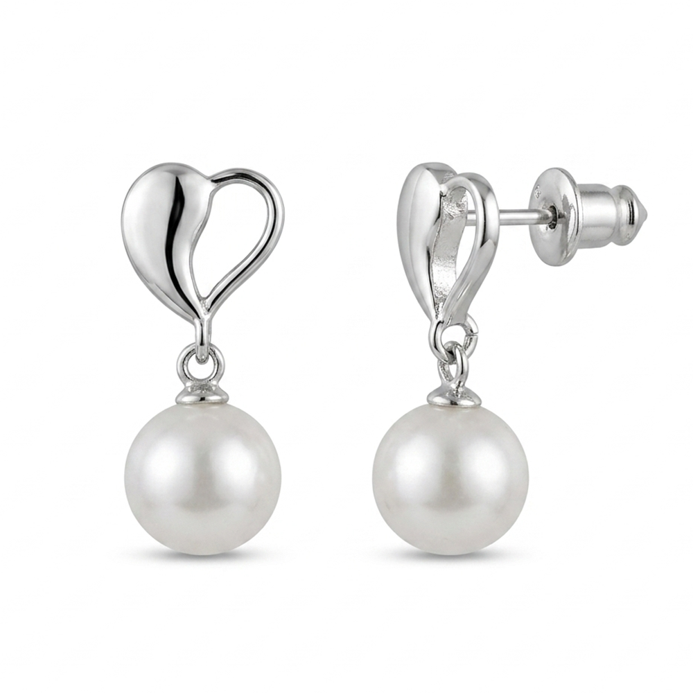 The99Jewel  Eye-Catching  Silver  Plated Pearl Stud Earrings