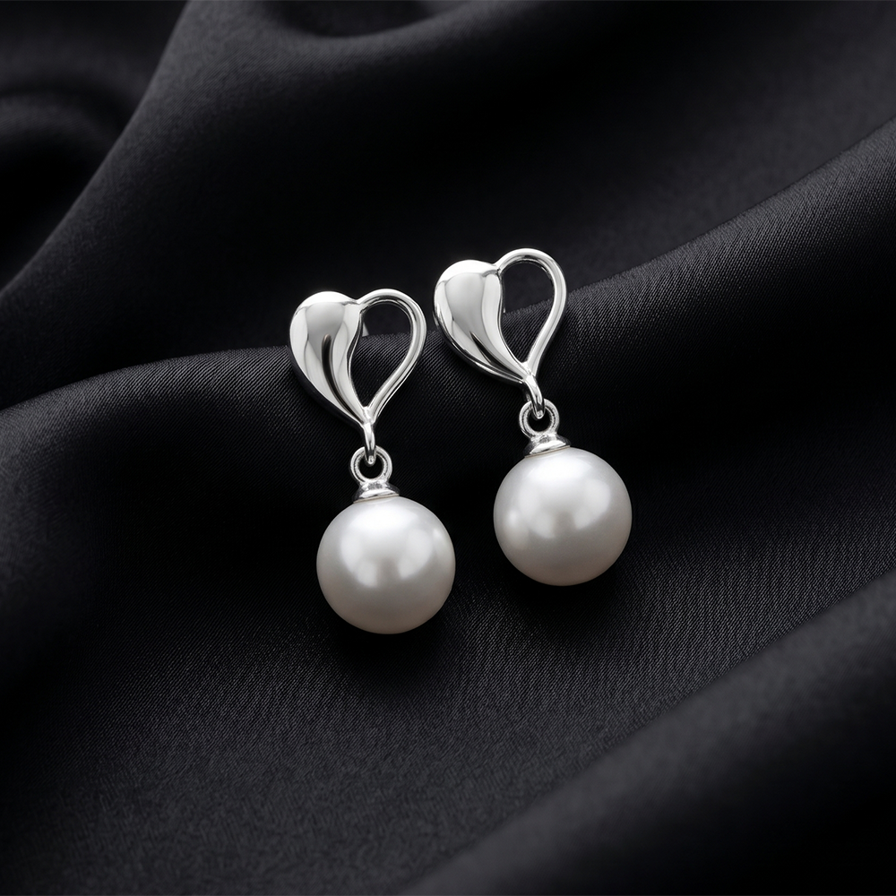 The99Jewel  Eye-Catching  Silver  Plated Pearl Stud Earrings