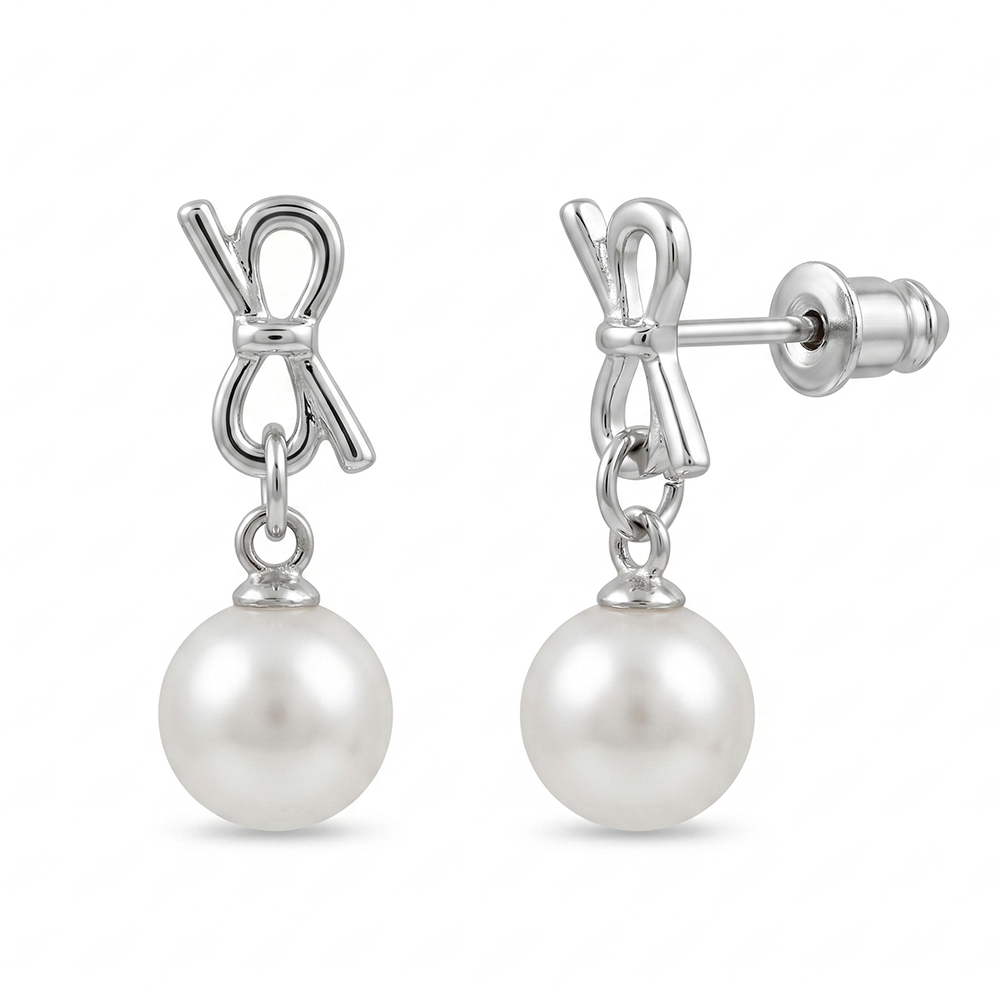 The99Jewel  Eye-Catching  Silver  Plated Pearl Stud Earrings